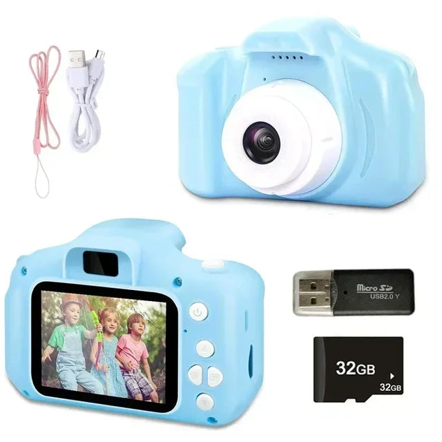 Mini Children's Digital Vintage Camera with Projection Feature, Educational Toy for Kids, Outdoor Photography, 32GB Storage